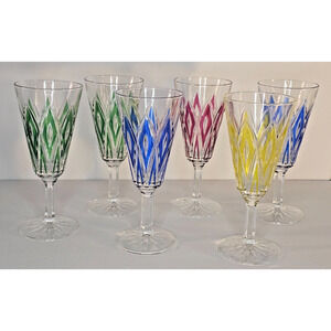 Vintage VMC Reims Glasses 5 Cordial Glasses MCM - 6 Pcs